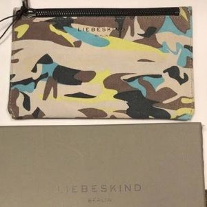 NWT Liebskind Berlin Lime Green Camouflage Pouch